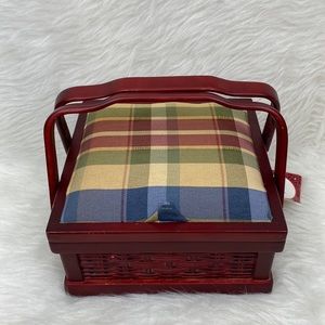 Designer Collection Plaid Sewing Basket
